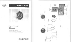 Agfa Optima 103A Reparaturanleitung Mit Ersatzteiliste