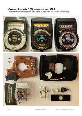 Gossen Lunasix Repair Article