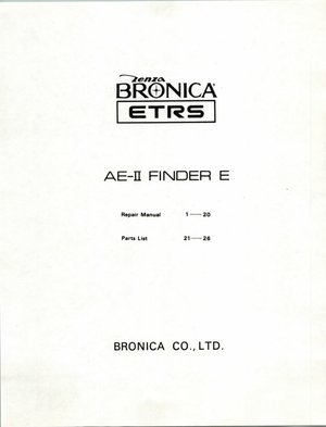 Bronica ETRS AEII Finder E