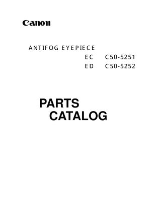 Canon Antifog Eyepiece Parts Catalog