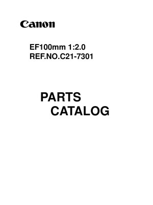 Canon EF 100mm f2 Parts