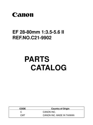 Canon EF 28 80mm f35 56 II Parts