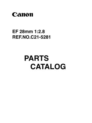 Canon EF 28mm f28 Parts