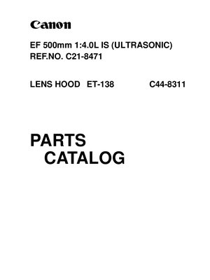 Canon EF 500mm f4L IS USM Parts