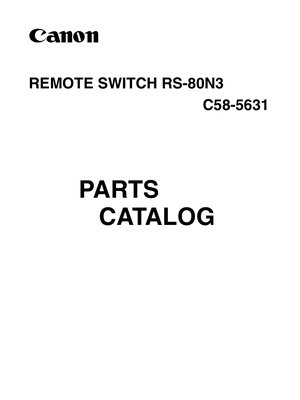 Canon Remote Switch RS 80N3 Parts Catalog