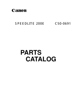 Canon Speedlight 200E Parts Catalog