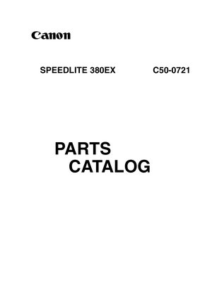Canon Speedlight 380EX Parts Catalog