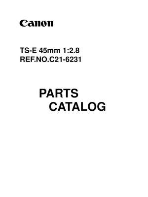 Canon TSE 45mm f28L Parts