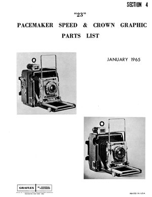 Graflex parts pacemaker crown 23 1965