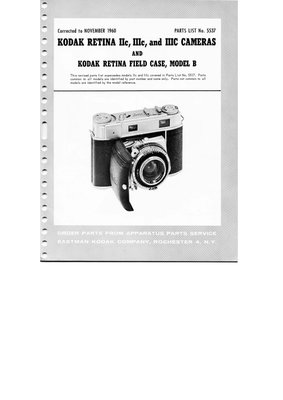 Kodak retina iiic parts list