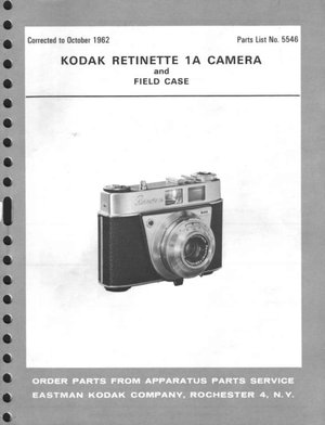 Kodak retinette 1a parts list