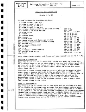 Leica IIIG rangefinder adjustments