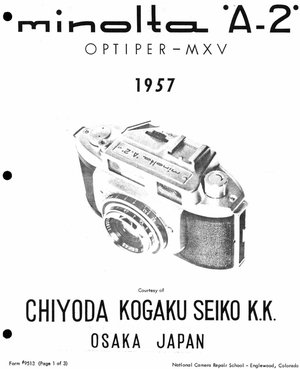 Minolta A2 Exploded