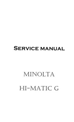 Minolta camera himatic g