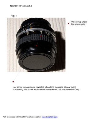 Nikon 50mm f1 8 ais disassembly