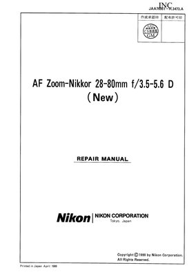 Nikon AF Zoom 28 80 3 5 5 6 D