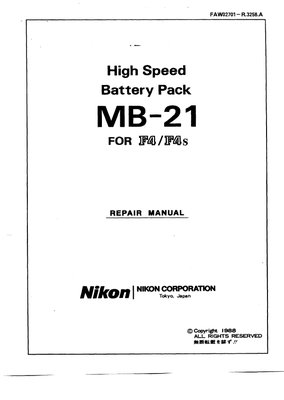 Nikon High Speed Batery Pack MB 21 for F4 F4s