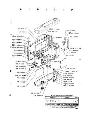 Olympus C 35 Exploded Parts Diagrams