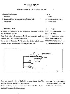 Pentax Asahi Pentax SPF Technical Report