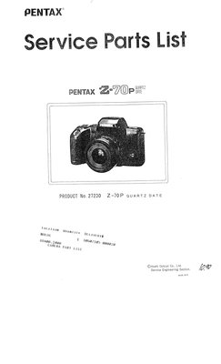 Pentax Z70P Parts