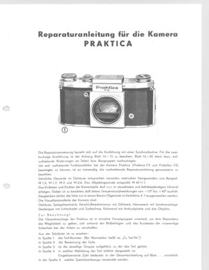 Praktica FX Reparaturanleitung für die Kamera