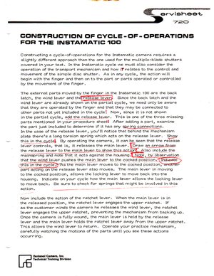 repair course Lesson 6 instamatic100 supplement