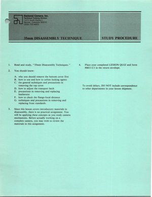 repair course Lesson 13 Study Procedures