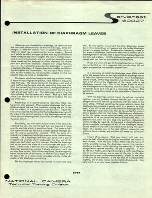 Installation Diaphram Leaves NatCam